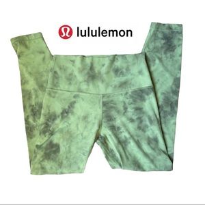 Lulu Lemon High Rise Leggings, green Marled, 6